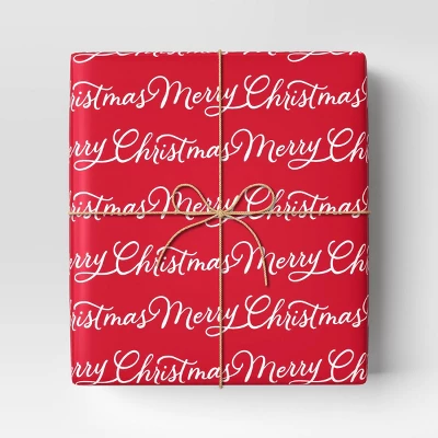 40" 220 Sq Ft Christmas Roll Wrap Merry Christmas On Red - Wondershop™ 1 40" 220 Sq Ft Christmas Roll Wrap Merry Christmas On Red - Wondershop™