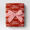 30” 20 Sq Ft Christmas Roll Wrap White Merry Christmas On Red - Wondershop™
