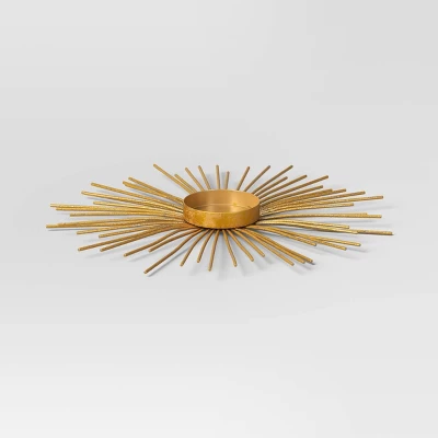 3pc Tealight Metal Burst Christmas Candle Holder Set Gold - Wondershop™ 3 3pc Tealight Metal Burst Christmas Candle Holder Set Gold - Wondershop™ - Image 3