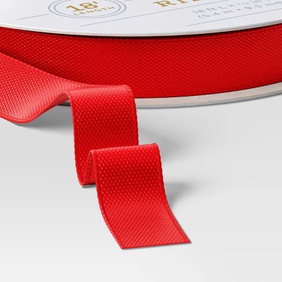 18' Christmas Fabric Ribbon Red Satin - Wondershop™ 2 18' Christmas Fabric Ribbon Red Satin - Wondershop™ - Image 2