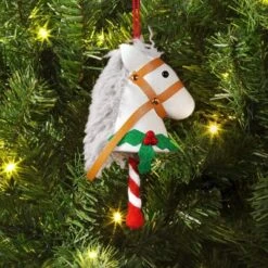 Christmas Wool Horse Head Ornament White - Wondershopâ˘