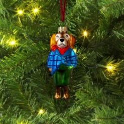 Christmas Glass Dachshund Dog Ornament - Wondershopâ˘