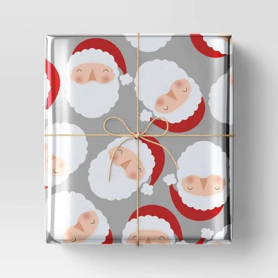 30” 25 Sq Ft Christmas Roll Wrap Light Skin Tone Santa On Silver - Wondershop™ 1 30” 25 Sq Ft Christmas Roll Wrap Light Skin Tone Santa On Silver - Wondershop™