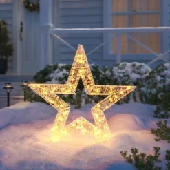 36" LED Crystal Ice Star Christmas Novelty Sculpture Light Warm White Lights - Wondershopâ˘