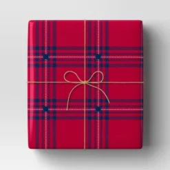 30â 25 Sq Ft Christmas Red And Blue Plaid - Wondershopâ˘
