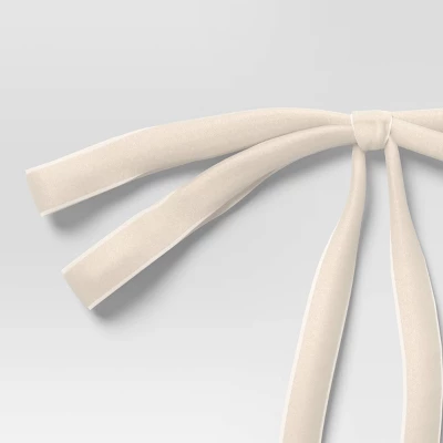 4ct Christmas Fabric Bows Ivory Faux Velvet - Wondershop™ 2 4ct Christmas Fabric Bows Ivory Faux Velvet - Wondershop™ - Image 2