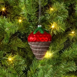 Christmas Glass Chocolate Dipped Strawberry Ornament - Wondershopâ˘