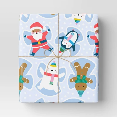 30" 50 Sq Ft Christmas Roll Wrap Character Snow Angels On Blue - Wondershop™ 1 30" 50 Sq Ft Christmas Roll Wrap Character Snow Angels On Blue - Wondershop™