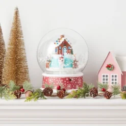 9.8" Animated Gingerbread House Snow Globe Christmas Decorative Prop - Wondershopâ˘