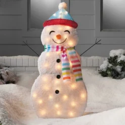 36" Incandescent Fabric Snowman Christmas Novelty Sculpture Light White - Wondershopâ˘