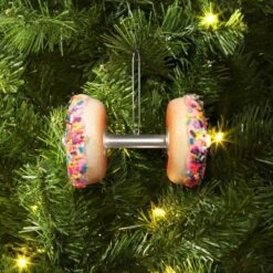 Christmas Resin Donut Dumbbell Ornament - Wondershopâ˘