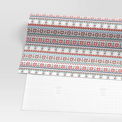 30” 90 Sq Ft Christmas Roll Wrap Scandinavian Sweater Pattern - Wondershop™ 2 30” 90 Sq Ft Christmas Roll Wrap Scandinavian Sweater Pattern - Wondershop™ - Image 2
