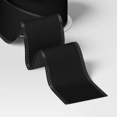 45' Christmas Fabric Ribbon Black Velvet - Wondershop™ 2 45' Christmas Fabric Ribbon Black Velvet - Wondershop™ - Image 2