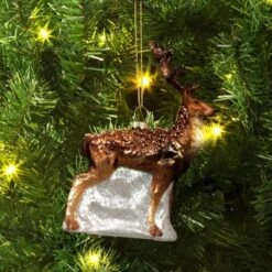 Christmas Brown Glass Reindeer Ornament - Wondershopâ˘