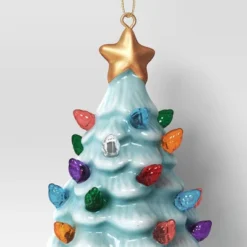 4" Christmas Lit Ceramic Retro Christmas Tree Ornament Blue - Wondershop™ 5 4" Christmas Lit Ceramic Retro Christmas Tree Ornament Blue - Wondershop™ -Wondershop GUEST 5ffdc2e7 86ce 419e b8b8 2ca08c337466