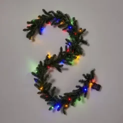 9' Battery Operated Pre-Lit Artificial Pine Christmas Garland Green With Dual Color LED Lights - Wondershop™ -Wondershop GUEST 62defcd7 8eec 424f 9afc d8cb4dcfcda9