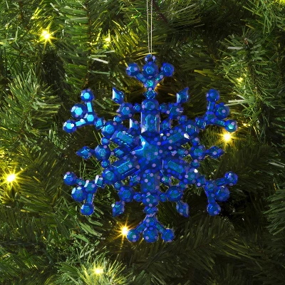 5" Christmas Blue Plastic Snowflake Ornament - Wondershop™ 1 5" Christmas Blue Plastic Snowflake Ornament - Wondershop™