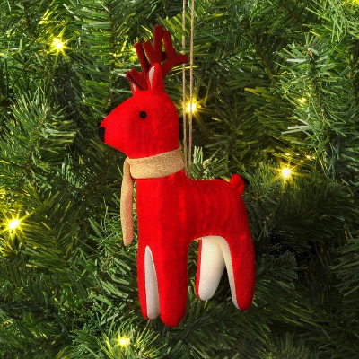 Christmas Fabric Deer Ornament Red - Wondershop™ 1 Christmas Fabric Deer Ornament Red - Wondershop™