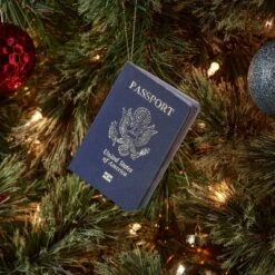 Passport Christmas Tree Ornament Navy - Wondershopâ˘
