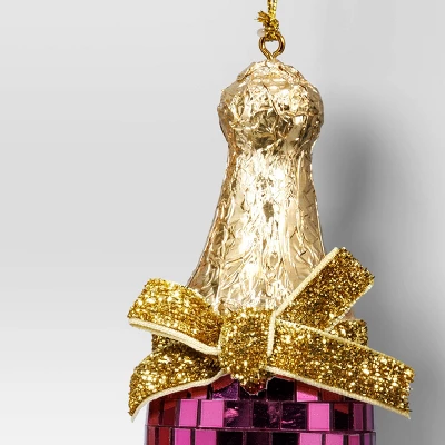 5" Christmas Disco Wine Ornament Hot Pink - Wondershop™ 2 5" Christmas Disco Wine Ornament Hot Pink - Wondershop™ - Image 2