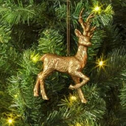 Christmas Resin Gold Reindeer Ornament - Wondershopâ˘
