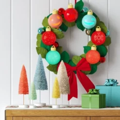 14.5" Pre-lit Battery Operated Christmas Novelty Wreath Green - Wondershopâ˘