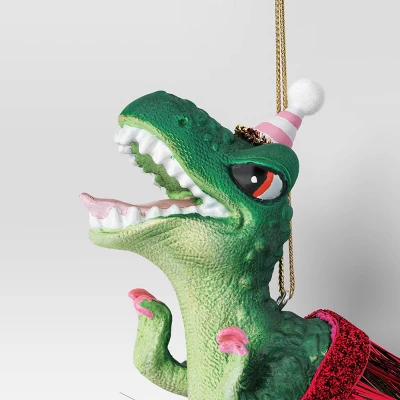 Christmas Tinsel Skirt Dino Ornament - Wondershop™ 2 Christmas Tinsel Skirt Dino Ornament - Wondershop™ - Image 2
