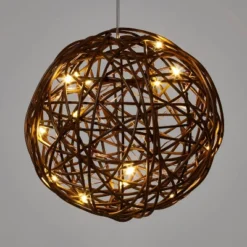 Battery Operated Brown Faux Rattan Sphere Fairy String Lights Warm White With Brown Wire - Wondershop™ -Wondershop GUEST 79ca5b75 49eb 4877 b7d8 3a37a139bbf8