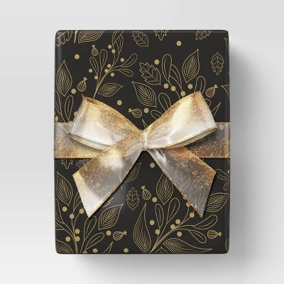 18' Christmas Modern Warmth Premium Ribbon Gold Glitter On Sheer - Wondershop™ 1 18' Christmas Modern Warmth Premium Ribbon Gold Glitter On Sheer - Wondershop™