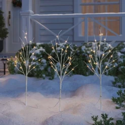 3pc LED Faux Birch Twig Christmas Novelty Sculpture Light Warm White - Wondershopâ˘