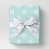 30” 20 Sq Ft Christmas Roll Wrap White Snowflakes On Light Blue - Wondershop™
