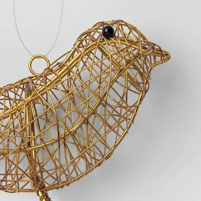 Christmas Wire Wrapped Bird Ornament Gold - Wondershop™ 2 Christmas Wire Wrapped Bird Ornament Gold - Wondershop™ - Image 2