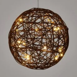 Battery Operated Brown Faux Rattan Sphere Fairy String Lights Warm White With Brown Wire - Wondershop™ -Wondershop GUEST 8cbe3eab 45a5 453d 8bb4 2d3f7d4496a8
