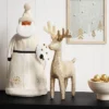 22.5" Fabric Santa Sculpture With Bell Wreath - Wondershop™ White