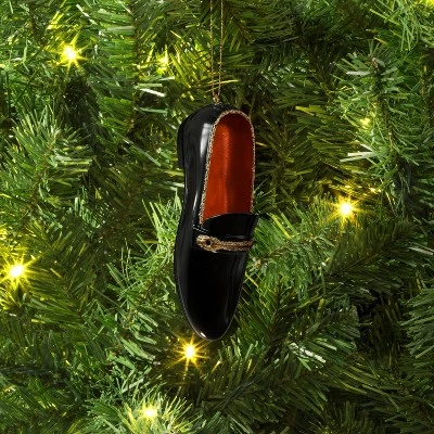 4" Christmas Resin Fancy Loafers Ornament Black - Wondershop™ 1 4" Christmas Resin Fancy Loafers Ornament Black - Wondershop™