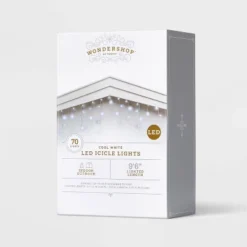 70ct LED Christmas Icicle Lights Cool White With White Wire - Wondershop™ -Wondershop GUEST 977853e4 a029 4f1b 84ad 140a6c9b00fc