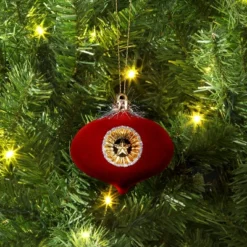 Christmas Flocking Ornament With Reflector Red - Wondershopâ˘