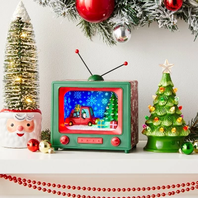 6.875" Battery Operated Lit Ceramic Christmas Tree Green - Wondershop™ 1 6.875" Battery Operated Lit Ceramic Christmas Tree Green - Wondershop™