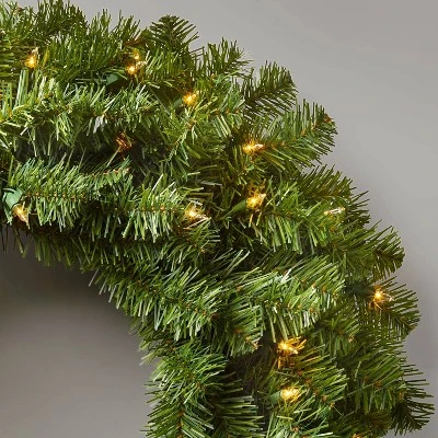 28in Pre-lit Artificial Christmas Wreath Clear Lights - Wondershop™ 2 28in Pre-lit Artificial Christmas Wreath Clear Lights - Wondershop™ - Image 2
