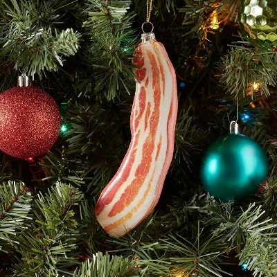 Bacon Glass Christmas Tree Ornament - Wondershop™: Gold, Indoor 1 Bacon Glass Christmas Tree Ornament - Wondershop™: Gold, Indoor