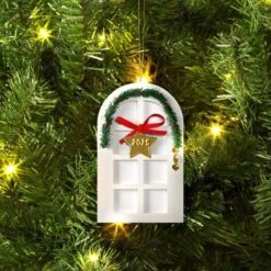 Christmas Wood Door Ornament White - Wondershopâ˘