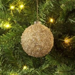 Christmas Gold Glass Beaded Ball Ornament - Wondershopâ˘