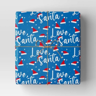 40” 125 Sq Ft Christmas Roll Wrap Love Santa On Blue - Wondershop™ 1 40” 125 Sq Ft Christmas Roll Wrap Love Santa On Blue - Wondershop™