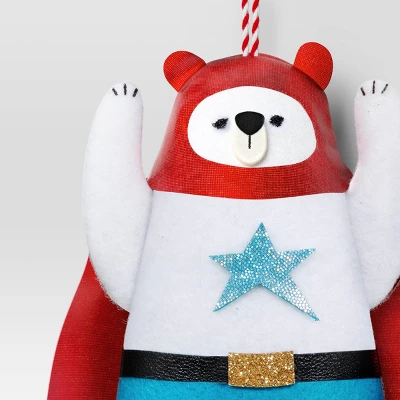 5.25" Christmas Fabric Superhero Ornament Polar Bear - Wondershop™ 2 5.25" Christmas Fabric Superhero Ornament Polar Bear - Wondershop™ - Image 2