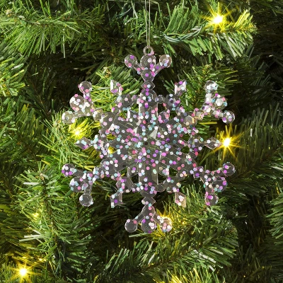 5" Christmas Iridescent Plastic Snowflake Ornament - Wondershop™ 1 5" Christmas Iridescent Plastic Snowflake Ornament - Wondershop™