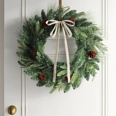 4ct Christmas Fabric Bows Ivory Faux Velvet - Wondershop™ 1 4ct Christmas Fabric Bows Ivory Faux Velvet - Wondershop™