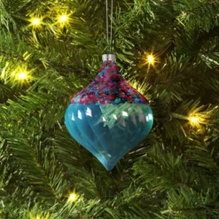 Christmas Swirl Onion Blue Ornament - Wondershopâ˘