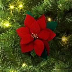 Christmas Fabric Poinsettia Ornament - Wondershopâ˘