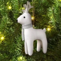 Christmas Fabric Deer Ornament White - Wondershopâ˘
