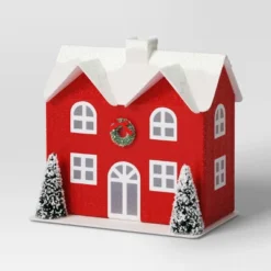 12pc Battery Operated Glittered Paper Christmas Village Set With Bottle Brush Trees And Snowmen - Wondershop™ White/Pink/Blue -Wondershop GUEST b70eec71 18da 47d8 a8ef f12e5b08b32c